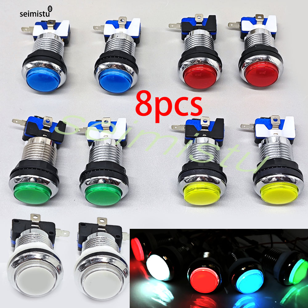Arcade Button Pcb - Bouton d'arcade 33mm, lumière LED 12V,