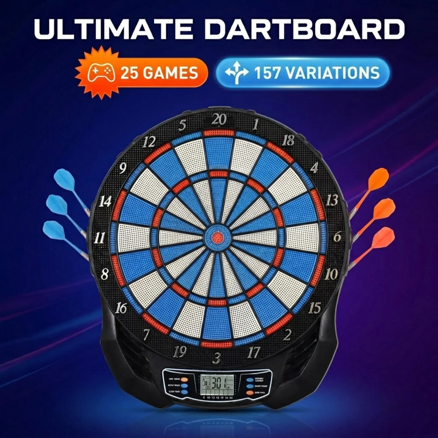 Electronic Dartboard Cabinet - DartVibe : Cible électronique avancée avec