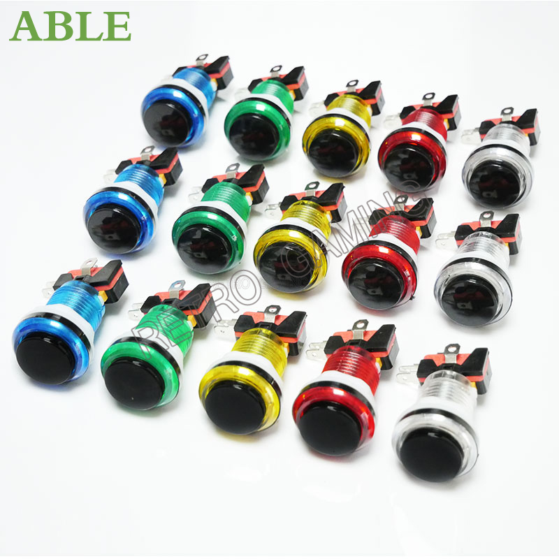 Arcade Button Pcb - Bouton poussoir LED Arcade 6 couleurs,